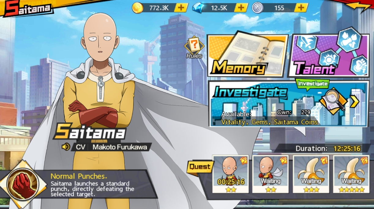 saitama punching saitama from one punch man. an